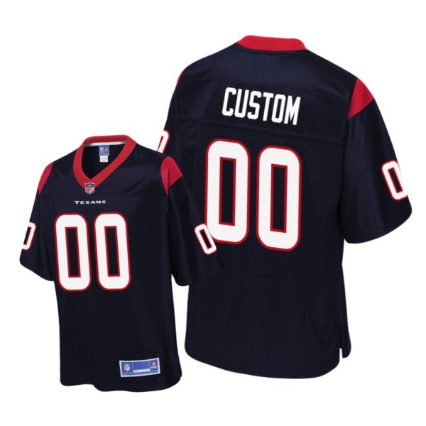 Youth Houston Texans # Navy Custom Pro Line Jersey