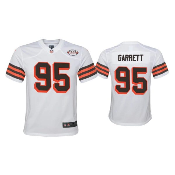 Youth Myles Garrett Cleveland Browns White 1946 Collection Alternate Game Jersey