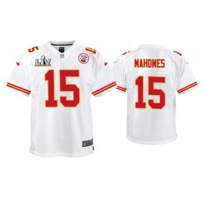 Youth Patrick Mahomes Kansas City Chiefs Super Bowl LV White Game Jersey