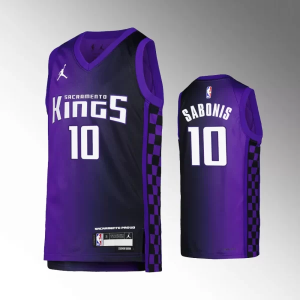 Youth Sacramento Kings #10 Domantas Sabonis Purple 2023-24 Jersey - Statement Edition
