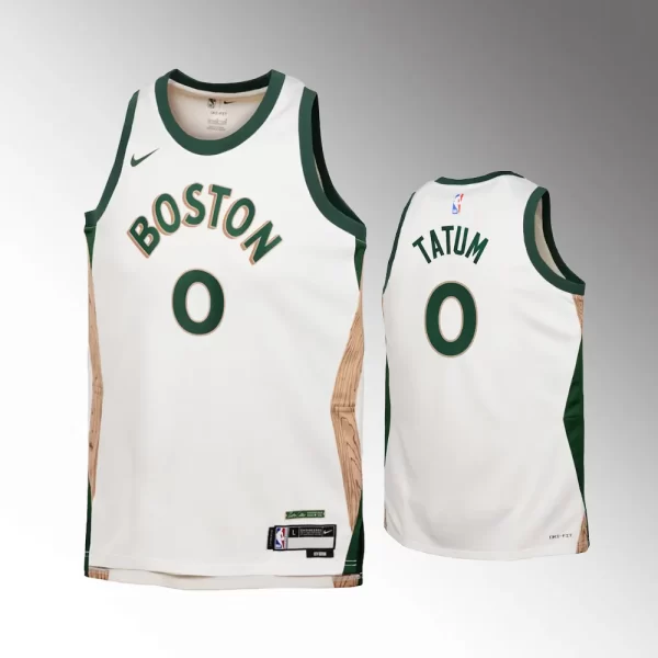 Boston Celtics City Edition Cream 2023-24 Youth #0 Jayson Tatum Jersey