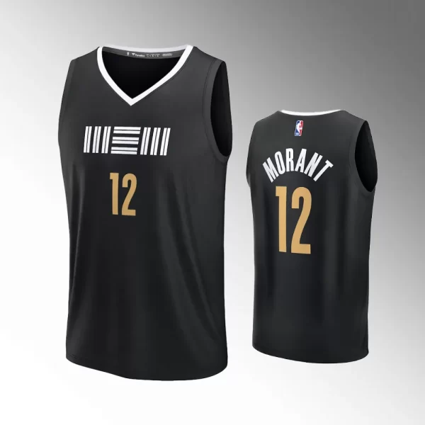 Memphis Grizzlies Ja Morant Black 2023-24 Fast Break #12 Jersey - City Edition