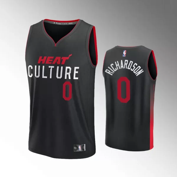 Unisex #0 Josh Richardson Miami Heat Fast Break 2023-24 City Edition Black Jersey