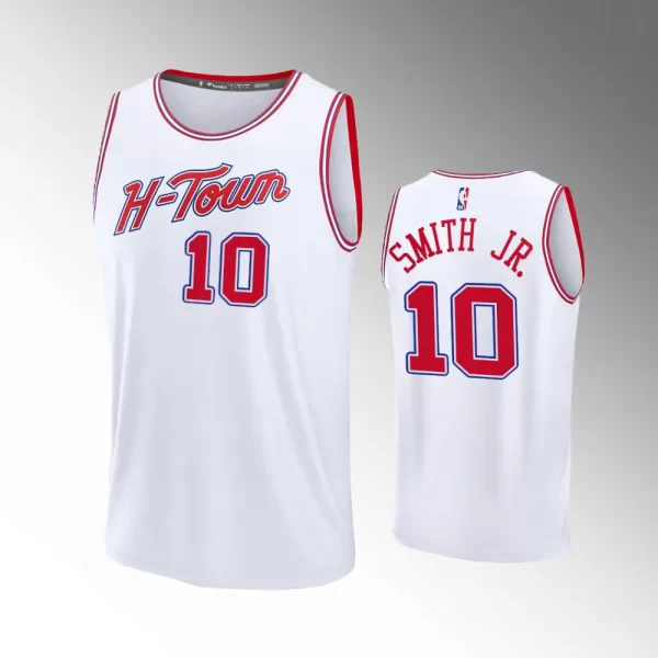 Unisex #10 Jabari Smith Jr. Houston Rockets Fast Break 2023-24 City Edition White Jersey