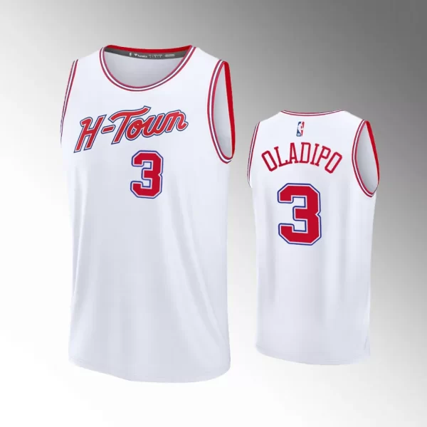 Unisex #3 Victor Oladipo Houston Rockets Fast Break 2023-24 City Edition White Jersey