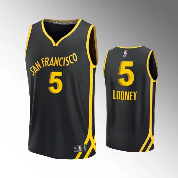 Unisex #5 Kevon Looney Golden State Warriors Fast Break 2023-24 City Edition Black Jersey