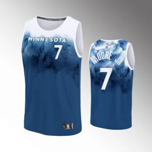 Unisex #7 Wendell Moore Jr. Minnesota Timberwolves Fast Break 2023-24 City Edition Blue Jersey