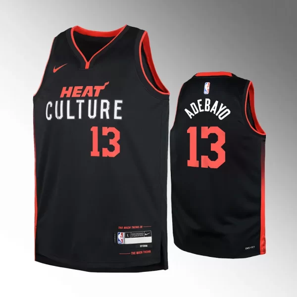 Youth Miami Heat #13 Bam Adebayo 2023-24 City Edition Swingman Black Jersey
