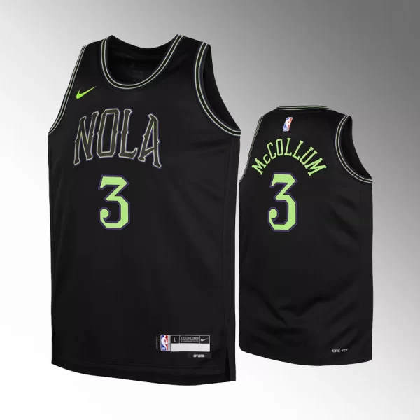 Youth New Orleans Pelicans #3 C.J. McCollum 2023-24 City Edition Swingman Black Jersey