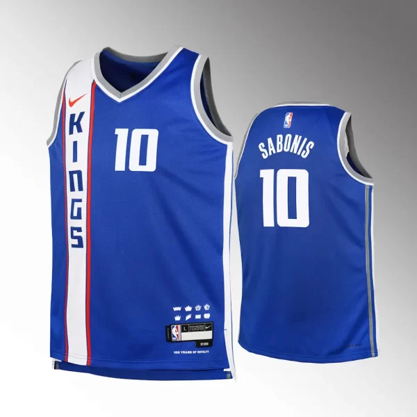 Youth Sacramento Kings #10 Domanatas Sabonis 2023-24 City Edition Swingman Blue Jersey