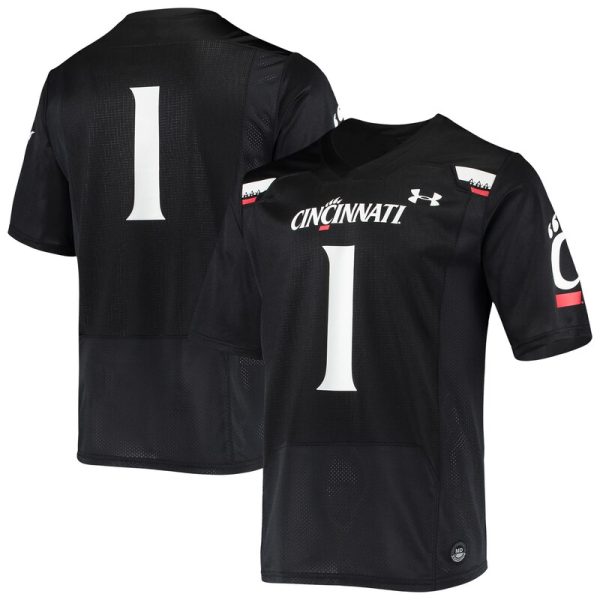 #1 Cincinnati Bearcats Logo Replica Football Jersey - Black