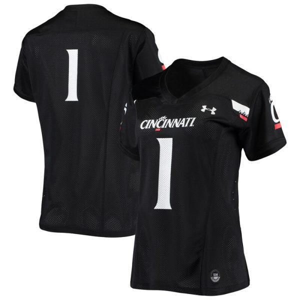 #1 Cincinnati Bearcats Women's Replica Football Jersey - Black