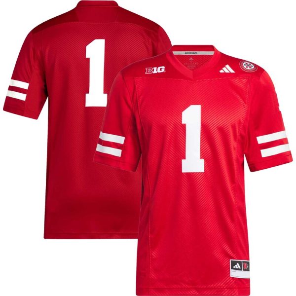 #1 Nebraska Huskers Premier Football Jersey - Scarlet
