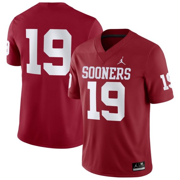 #19 Oklahoma Sooners Game Jersey - Crimson