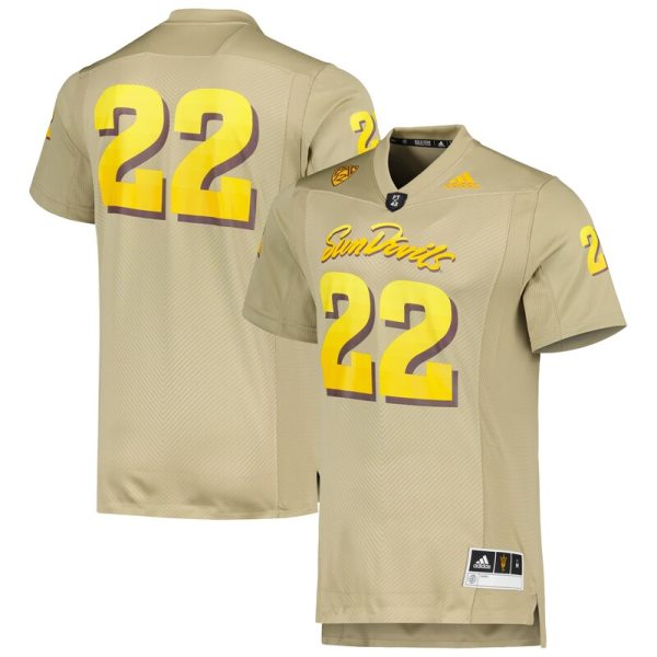 #22 Arizona State Sun Devils Rising Devils Premier Strategy Jersey - Tan