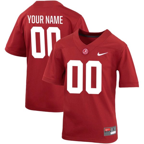 Alabama Crimson Tide Youth Custom Game Jersey - Crimson
