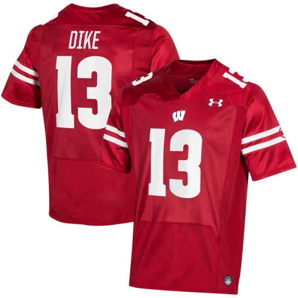 Chimere Dike Wisconsin Badgers Player Game Jersey - Red