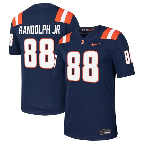 Keith Randolph Jr Illinois Fighting Illini NIL Football Player Jersey - Navy
