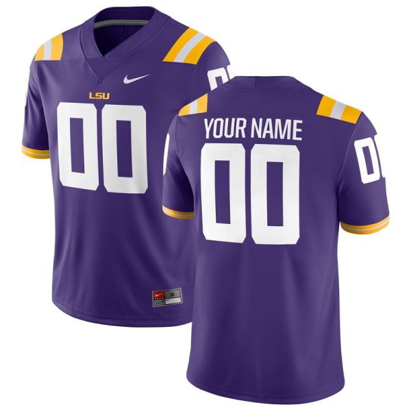LSU Tigers Football Custom Game Jersey - Purple