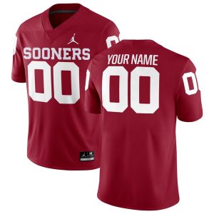 Oklahoma Sooners Football Custom Game Jersey - Crimson