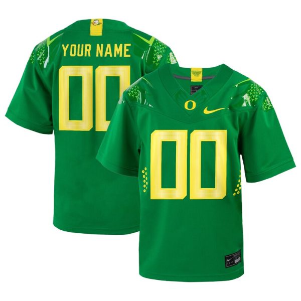 Oregon Ducks Youth Custom Football Game Jersey - Green