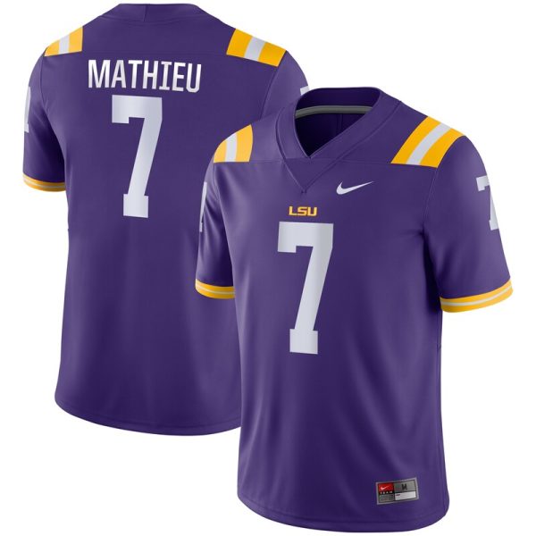 Tyrann Mathieu LSU Tigers Game Jersey - Purple