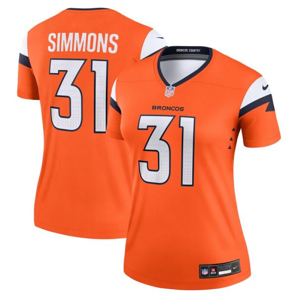 Justin Simmons Denver Broncos Women's Legend Jersey - Orange