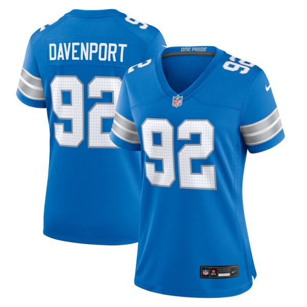 Marcus Davenport Detroit Lions Women's Team Game Jersey - Blue