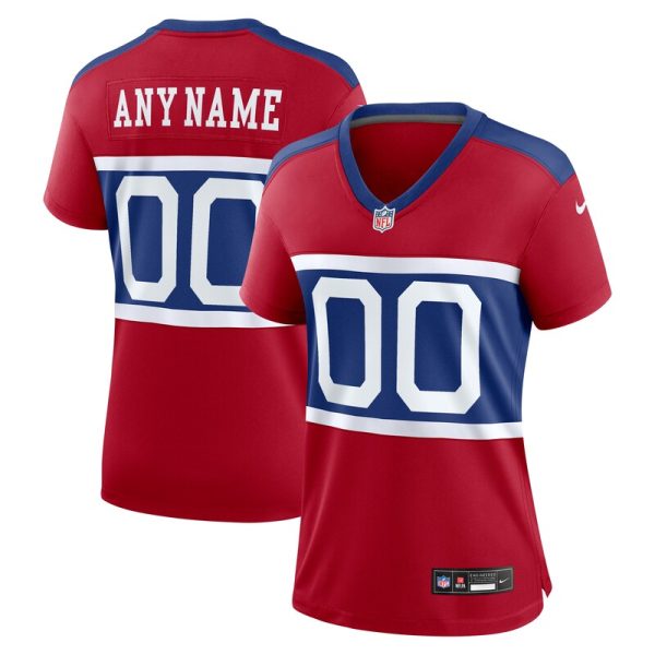 New York Giants Women's Alternate Game Custom Jersey - Century Red