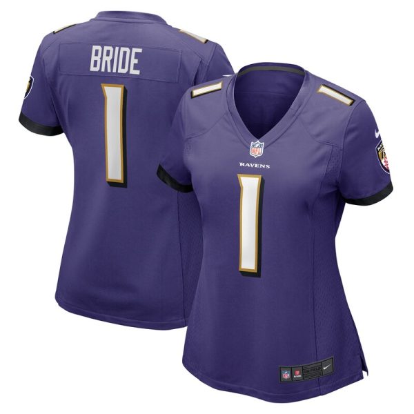 Number 1 Bride Baltimore Ravens Women's Game Jersey - Purple
