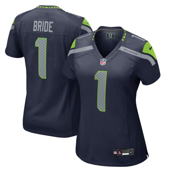 Number 1 Bride Seattle Seahawks Women's Game Jersey - College Navy