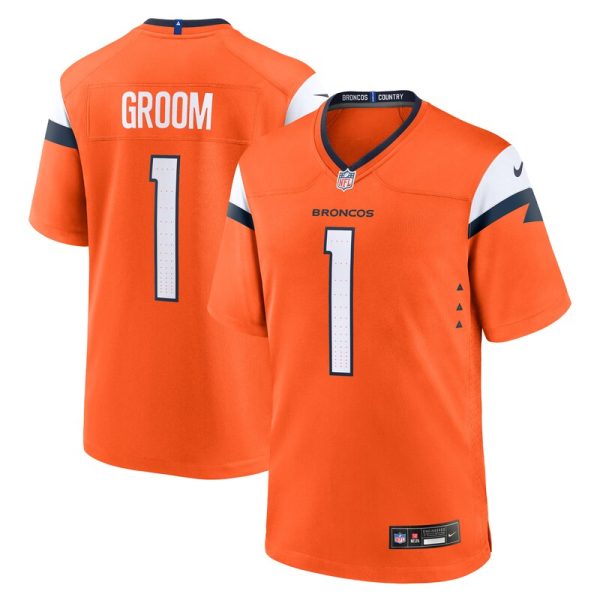Number 1 Groom Denver Broncos Game Jersey - Orange
