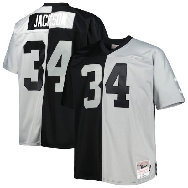 Bo Jackson Las Vegas Raiders Mitchell & Ness Split Legacy Retired Player Replica Jersey - Black/Silver