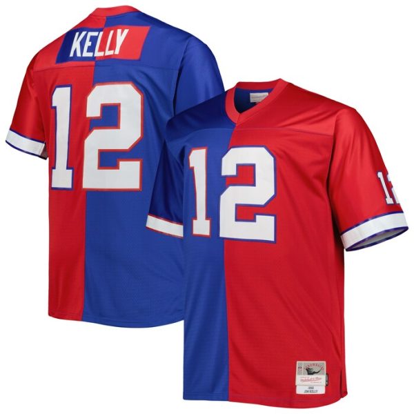 Jim Kelly Buffalo Bills Mitchell & Ness Split Legacy Retired Player Replica Jersey - Royal/Red