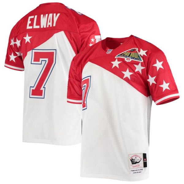 John Elway AFC Mitchell & Ness 1995 Pro Bowl Jersey - White/Red