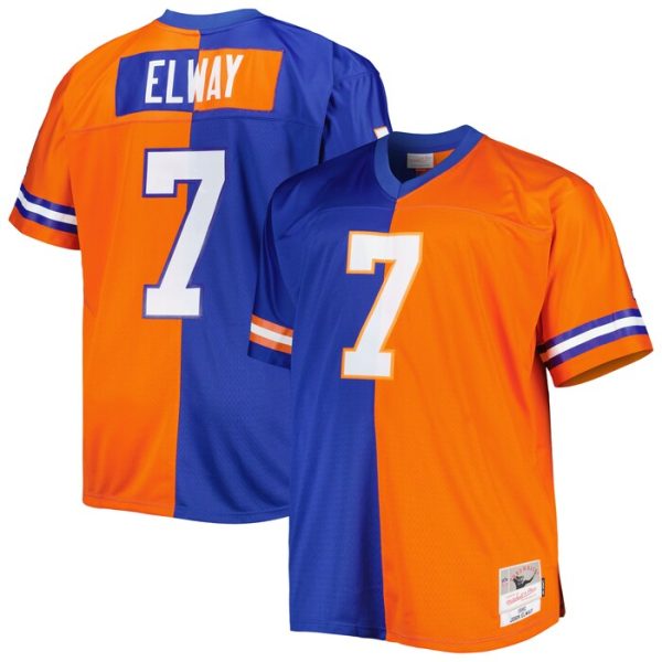John Elway Denver Broncos Mitchell & Ness Split Legacy Retired Player Replica Jersey - Royal/Orange