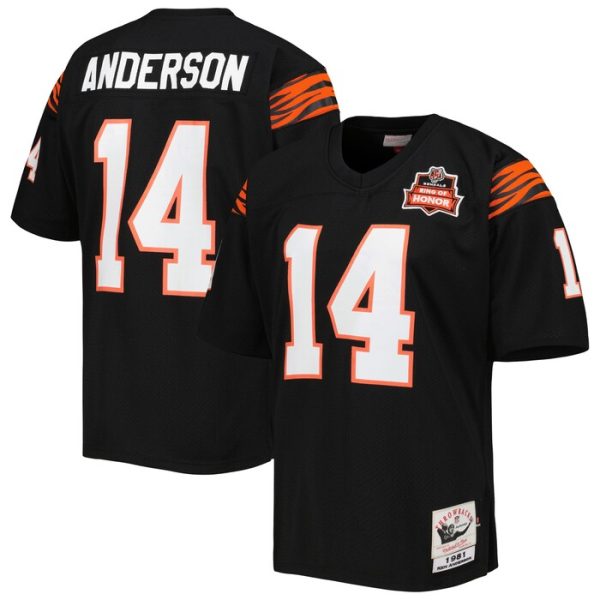 Ken Anderson Cincinnati Bengals 1981 Mitchell & Ness Throwback Retired Player Jersey - Black