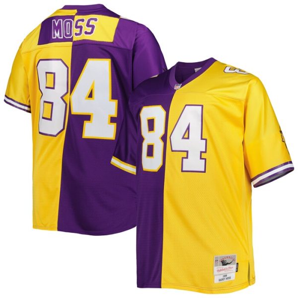 Randy Moss Minnesota Vikings Mitchell & Ness Split Legacy Retired Player Replica Jersey - Purple/Gold