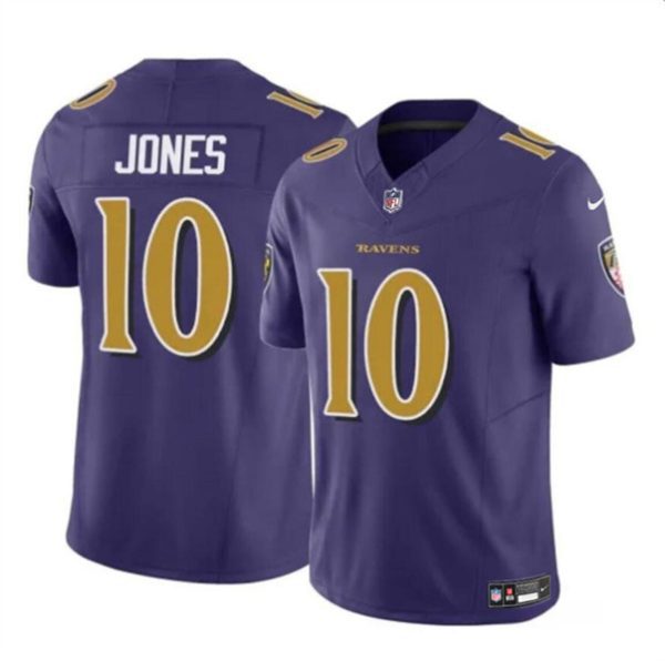 Youth Baltimore Ravens #10 Emory Jones Purple 2023 F.U.S.E. Vapor Limited Football Jersey