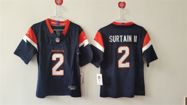 Youth Denver Broncos #2 Pat Surtain II Navy 2024 F.U.S.E. Alternate Vapor Limited Stitched Jersey