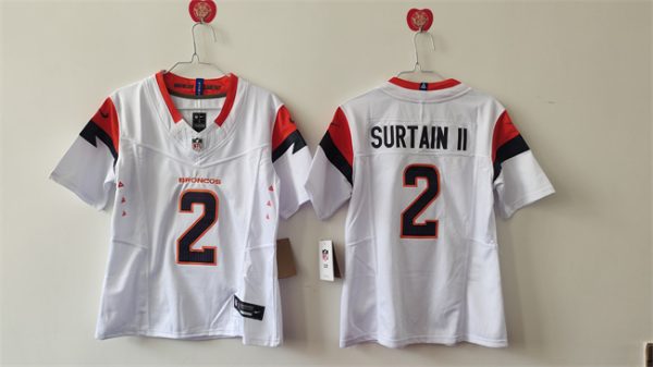 Youth Denver Broncos #2 Pat Surtain II White 2024 F.U.S.E. Vapor Limited Stitched Jersey