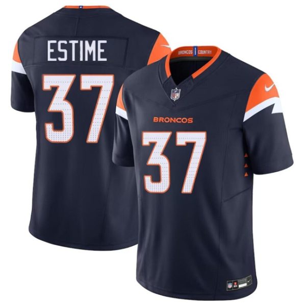 Youth Denver Broncos #37 Audric Estime Navy 2024 F.U.S.E. Alternate Vapor Limited Football Stitched Jersey