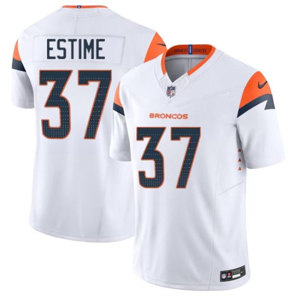 Youth Denver Broncos #37 Audric Estime White 2024 F.U.S.E. Vapor Limited Football Stitched Jersey