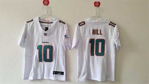 Youth Miami Dolphins #10 Tyreek Hill White 2023 F.U.S.E Vapor Limited Football Stitched Jersey