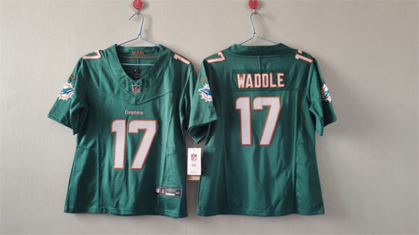 Youth Miami Dolphins #17 Jaylen Waddle Aqua 2023 F.U.S.E Vapor Limited Football Stitched Jersey