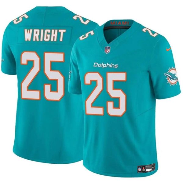 Youth Miami Dolphins #25 Jaylen Wright Aqua 2024 F.U.S.E Vapor Limited Football Stitched Jersey