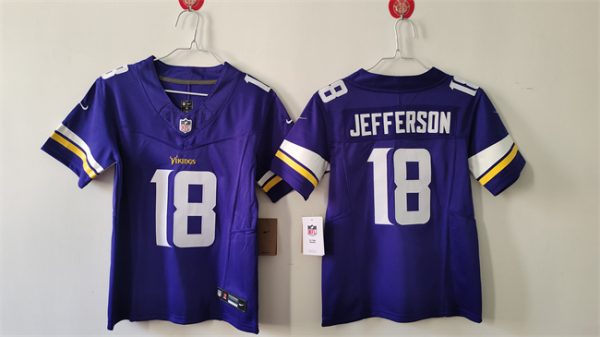 Youth Minnesota Vikings #18 Justin Jefferson Purple F.U.S.E. Vapor Untouchable Limited Football Stitched Jersey