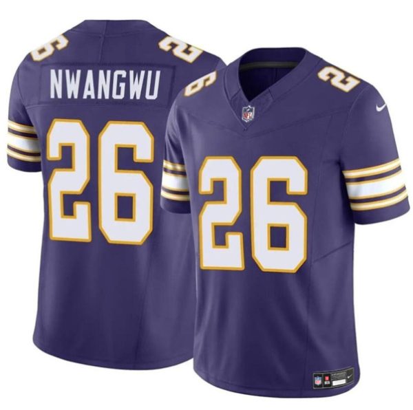 Youth Minnesota Vikings #26 Kene Nwangwu Purple 2023 F.U.S.E. Throwback Limited Football Stitched Jersey