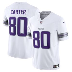 Youth Minnesota Vikings #80 Cris Carter White F.U.S.E. Winter Warrior Limited Football Stitched Jersey