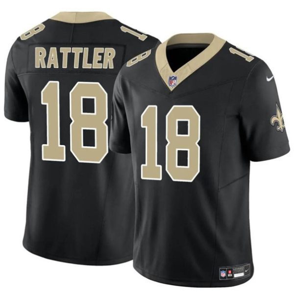 Youth New Orleans Saints #18 Spencer Rattler Black F.U.S.E. Vapor Limited Football Stitched Jersey